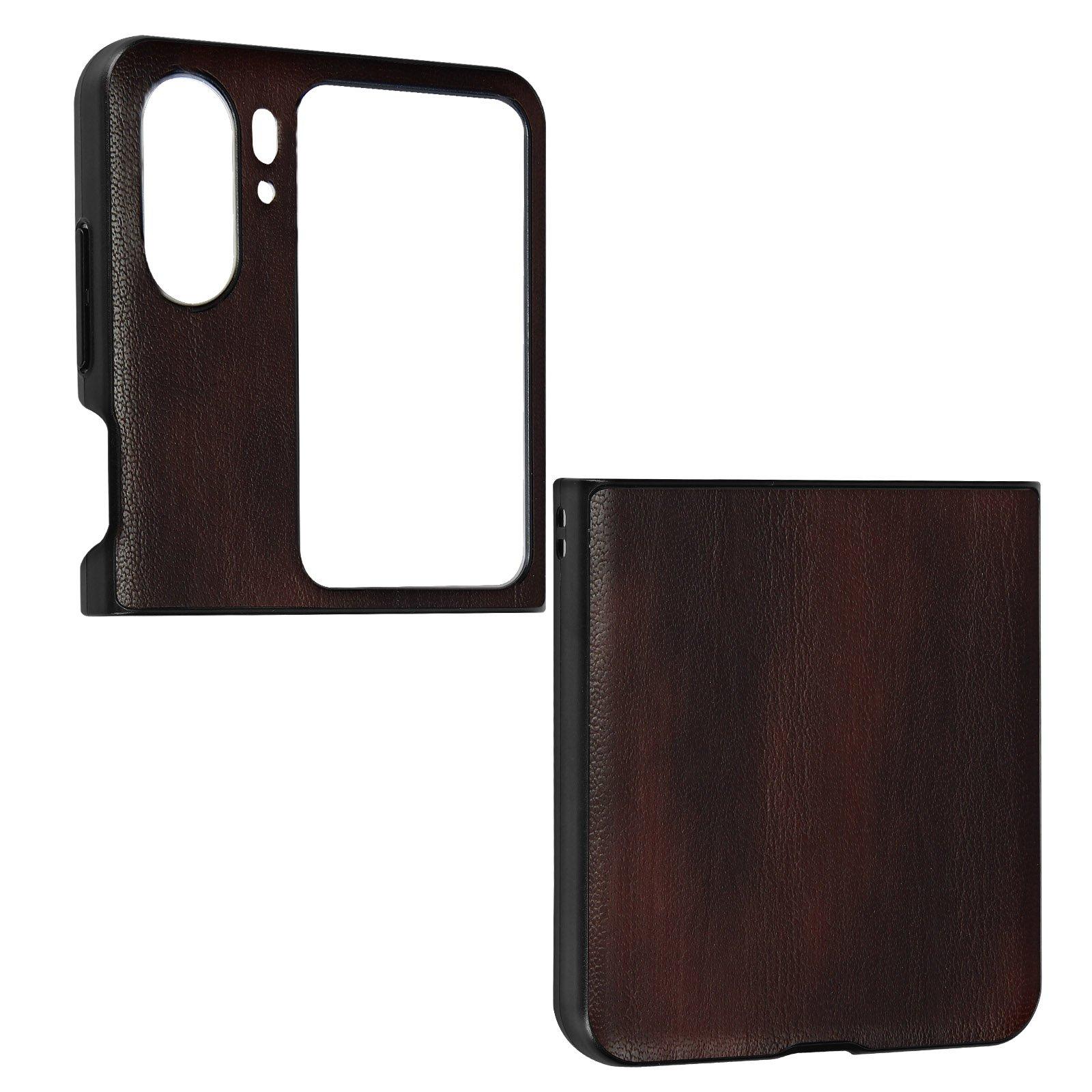 Avizar  Coque Oppo Find N2 Flip éco-cuir Marron 