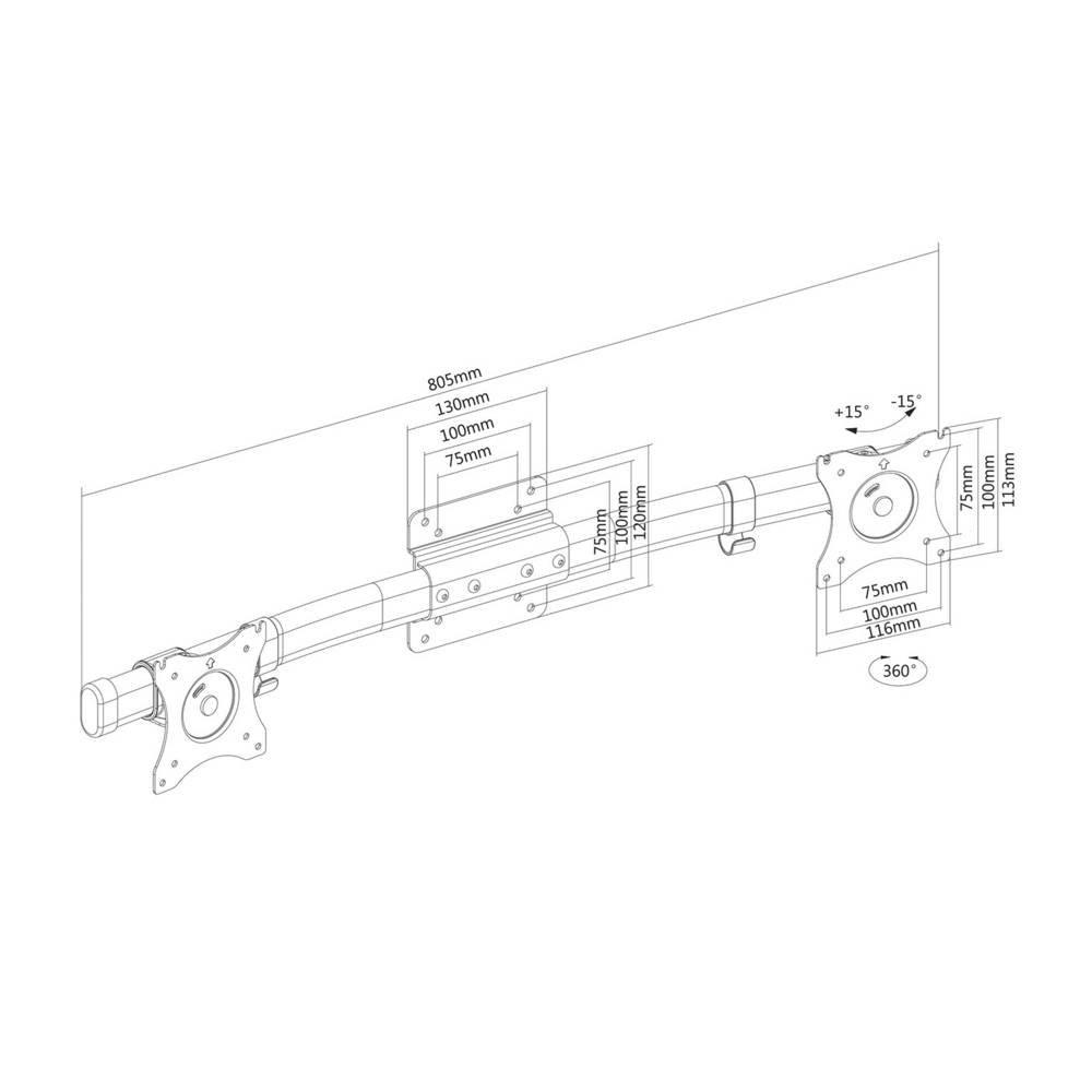 NewStar  Neomounts by Newstar FPMA-CB100BLACK Supporto da tavolo per monitor 1 pz. 