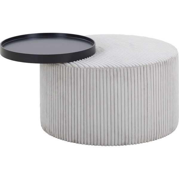 mutoni Table basse avec plateau rond 70 blanc  