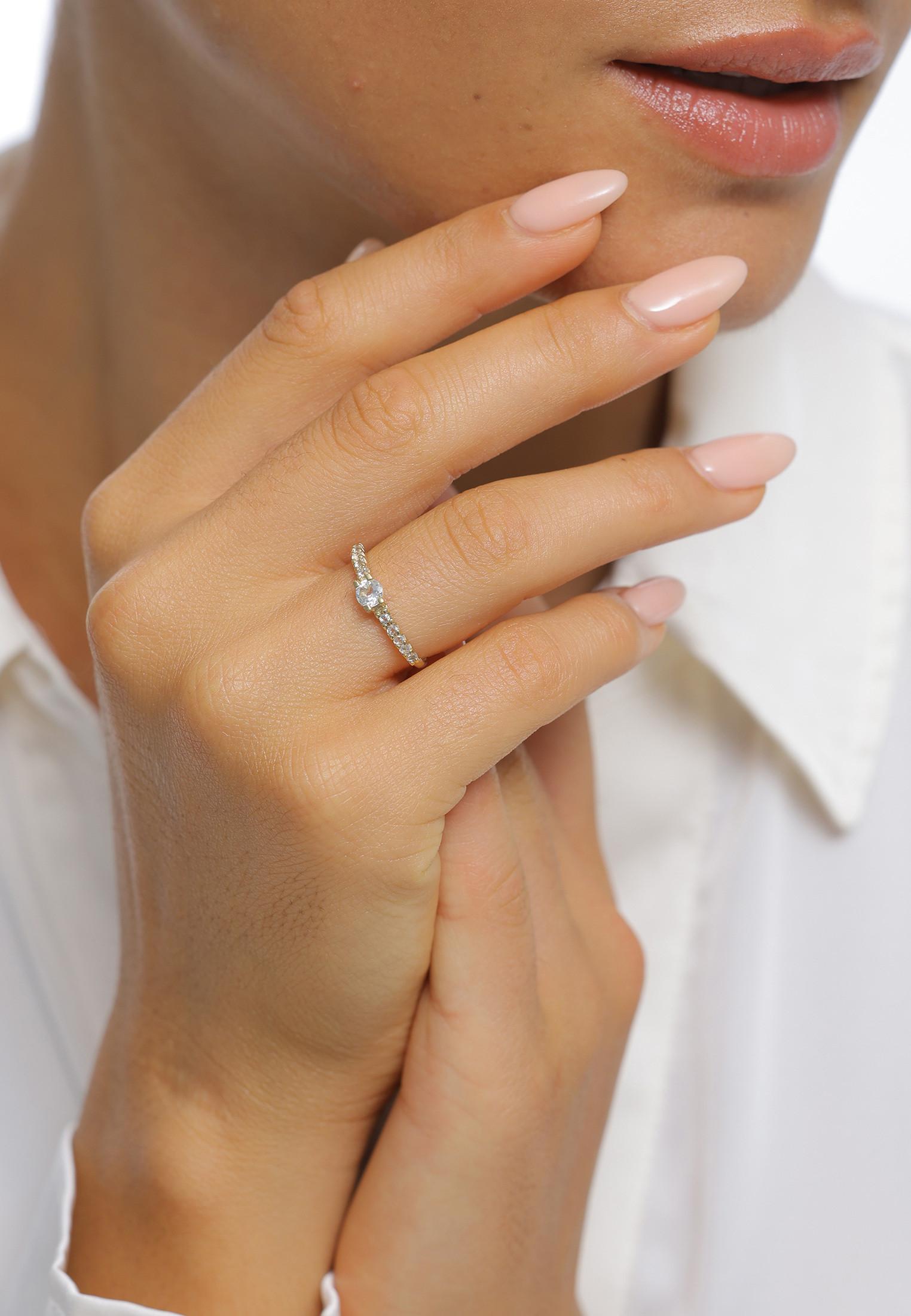 Elli  Bague Topas Solitär Verlobung 375Er Gelbgold 