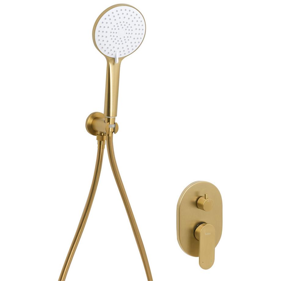 Beliani Set doccia da incasso con soffione a pioggia en Ottone Moderno TINGUIRIRICA  