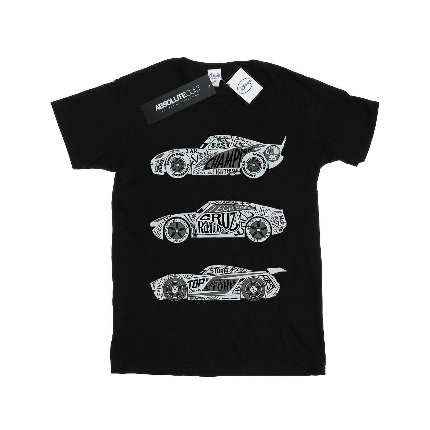 Image of Cars Text Racers Tshirt Damen Schwarz XL