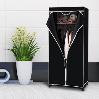 Northio Armoire en tissu avec tringle à vêtements, choix de couleurs, 75 x 50 x 170 cm, noir  