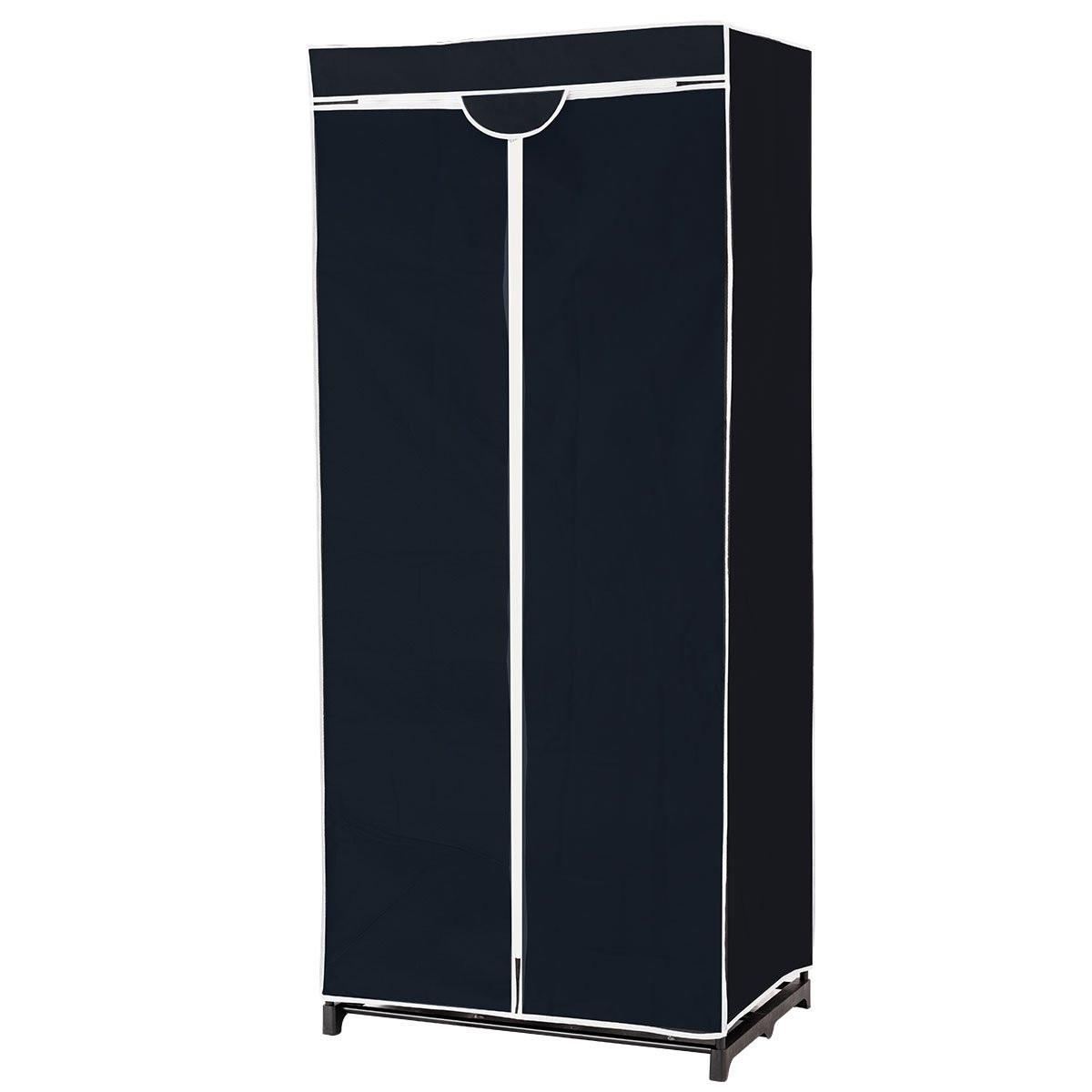 Northio Armoire en tissu avec tringle à vêtements, choix de couleurs, 75 x 50 x 170 cm, noir  