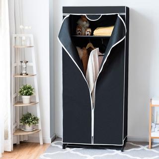 Northio Armoire en tissu avec tringle à vêtements, choix de couleurs, 75 x 50 x 170 cm, noir  
