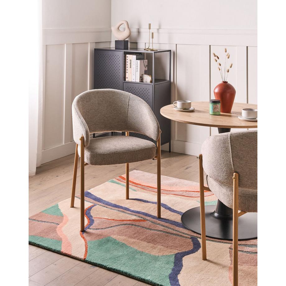 Beliani Set di 2 sedie da pranzo en Tessuto Minimalista ZANE  