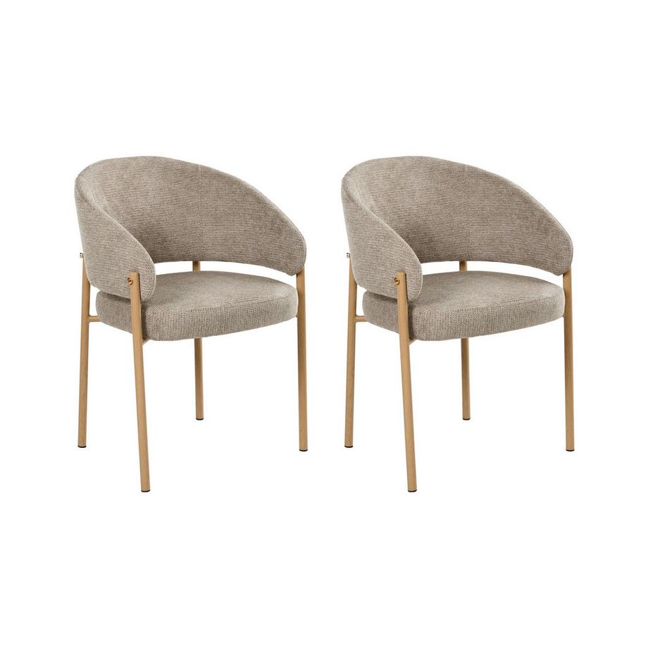Set di 2 sedie da pranzo en Tessuto Minimalista ZANE