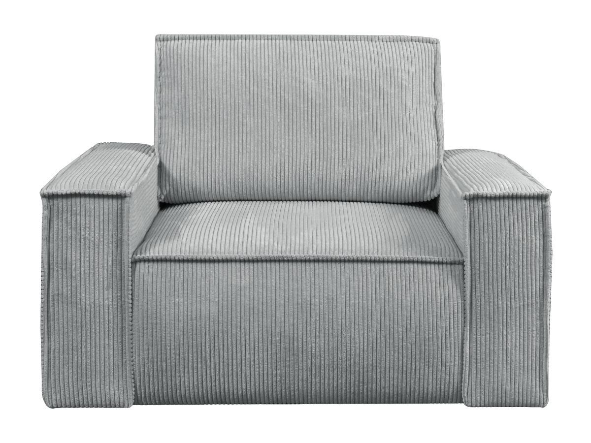 PASCAL MORABITO Fauteuil en velours côtelé gris clair AMELIA  