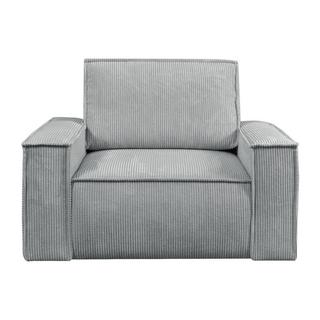 PASCAL MORABITO Fauteuil en velours côtelé gris clair AMELIA  