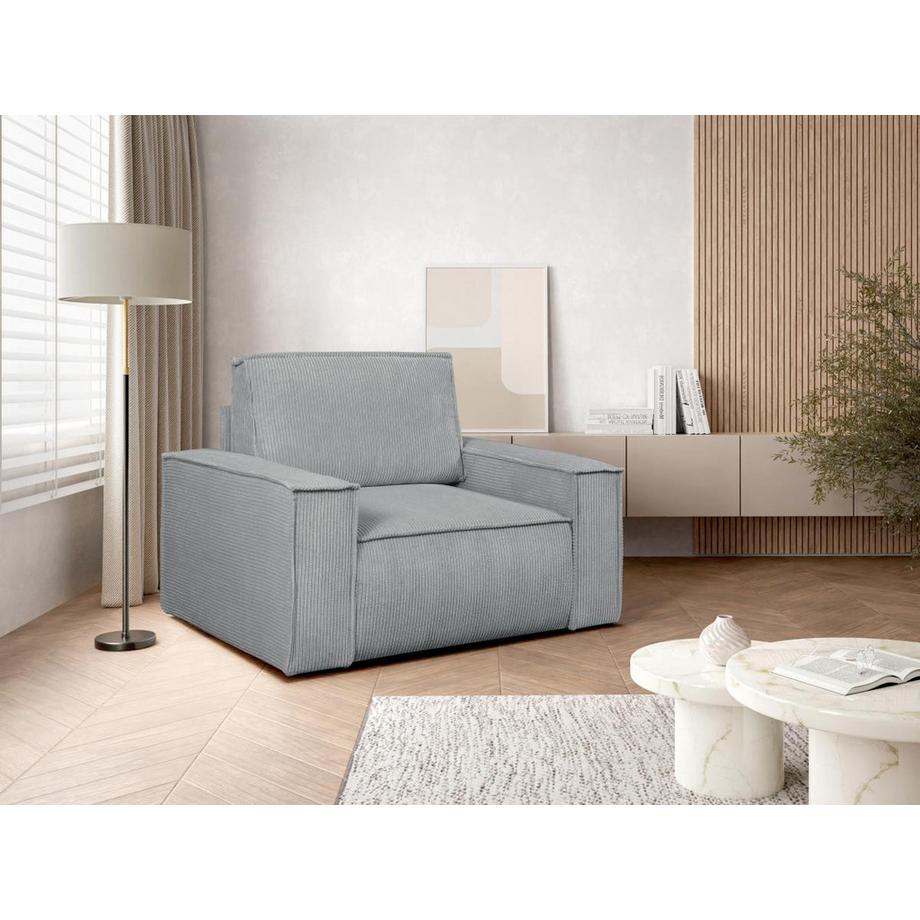 PASCAL MORABITO Sessel - Cord - Hellgrau - AMELIA  