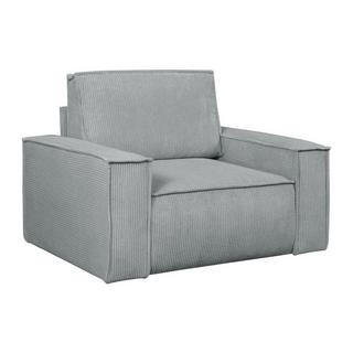 PASCAL MORABITO Fauteuil en velours côtelé gris clair AMELIA  