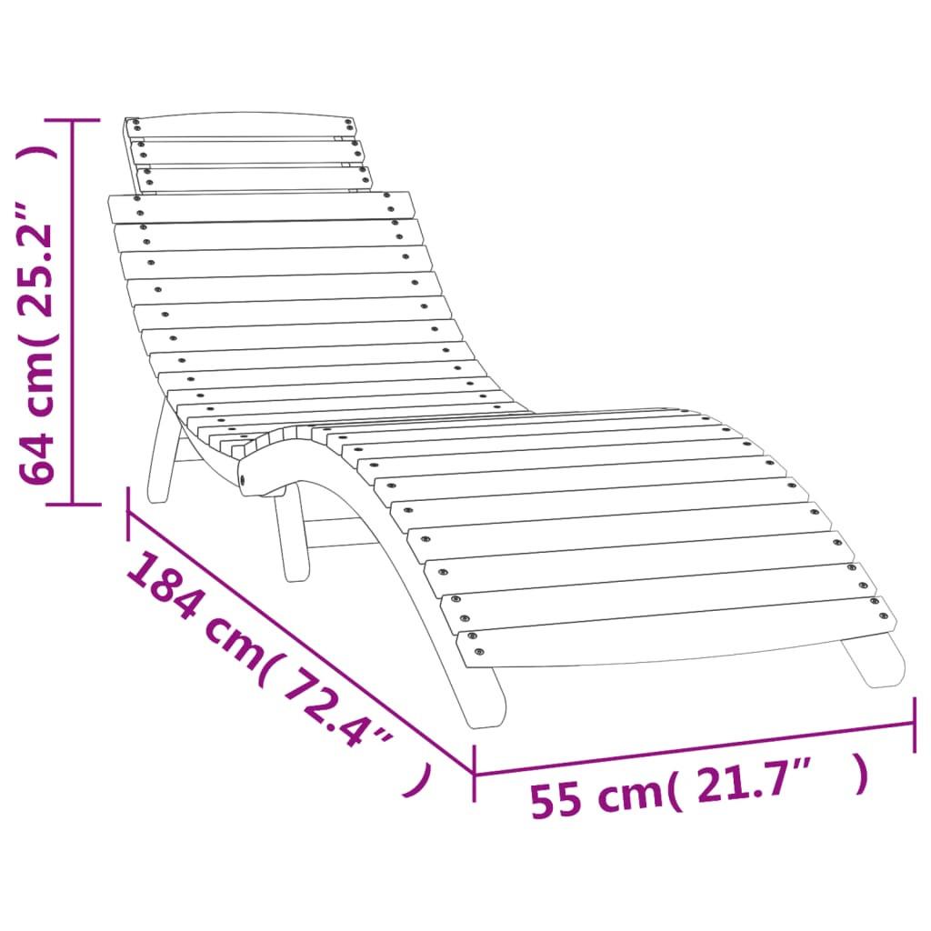 VidaXL Chaise longue bois d'acacia  