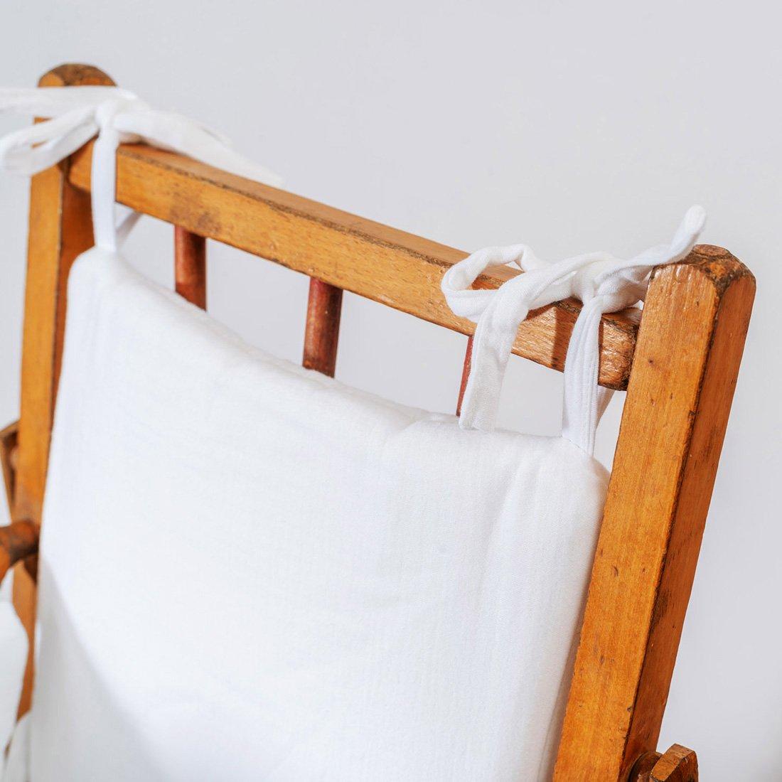 PAPATE Coussin de Chaise Haute en Coton Bio Blanc  