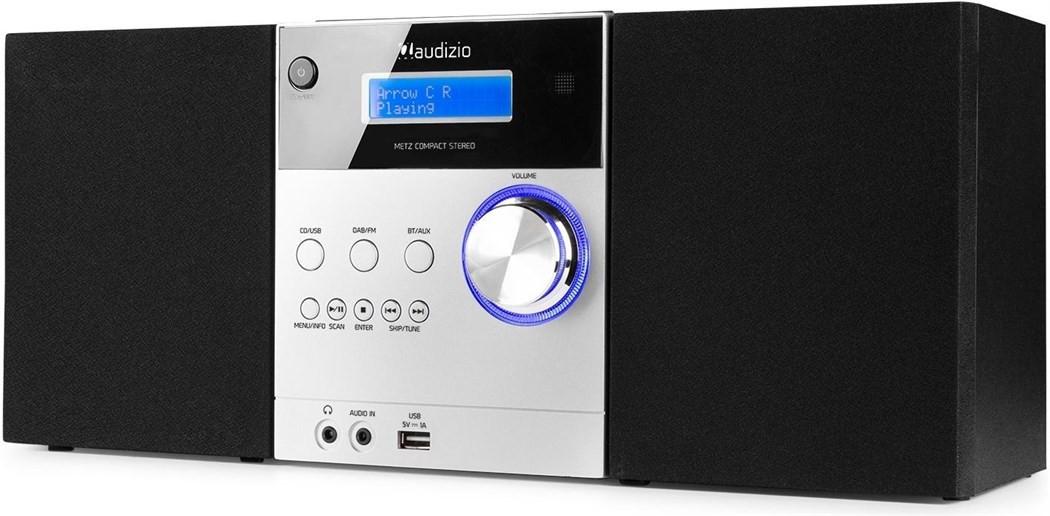 Audizio  MetzAl DAB+/FM Radio mit BT u. CD, aluminium 