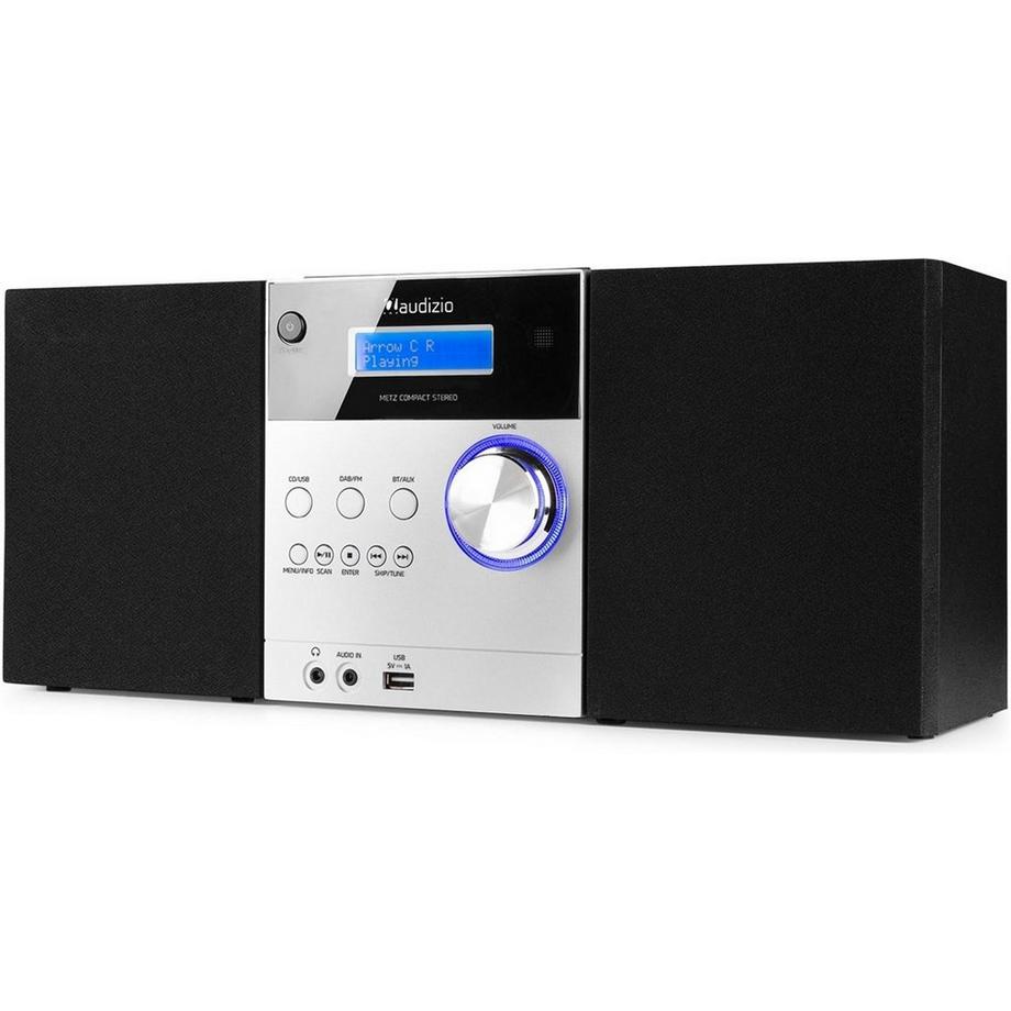 Audizio  MetzAl DAB+/FM Radio mit BT u. CD, aluminium 