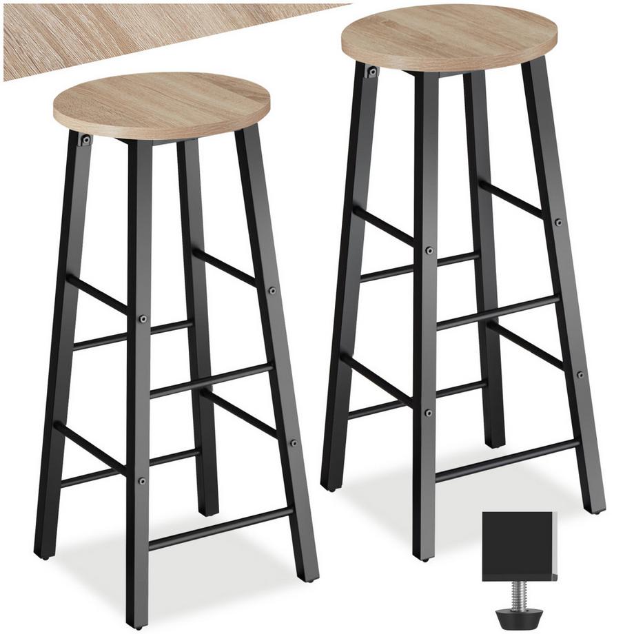 Tectake Lot de 2 tabourets de bar KEYNES style industriel  