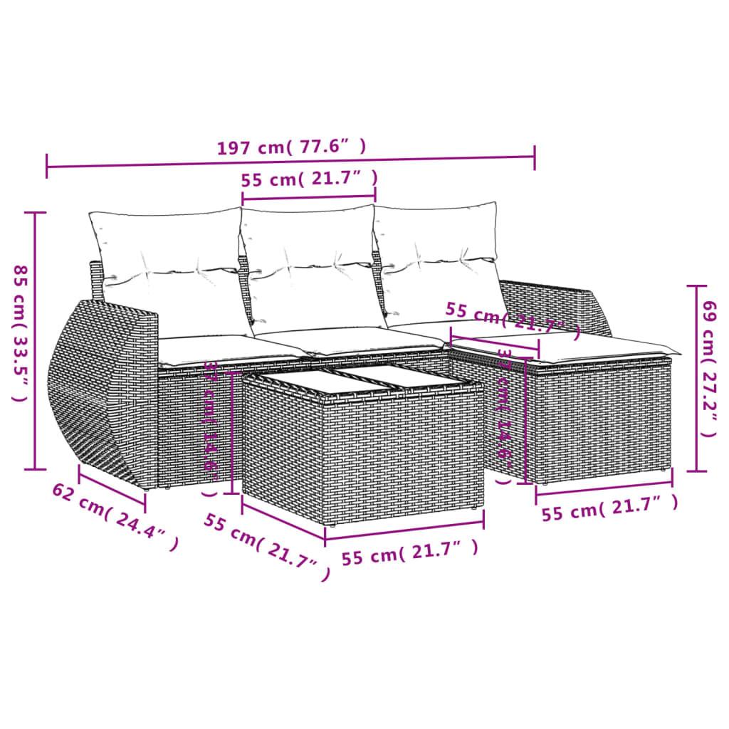 VidaXL set divano da giardino Polirattan  