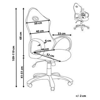 Beliani Chaise de bureau en Tissu maillé Traditionnel iCHAIR  