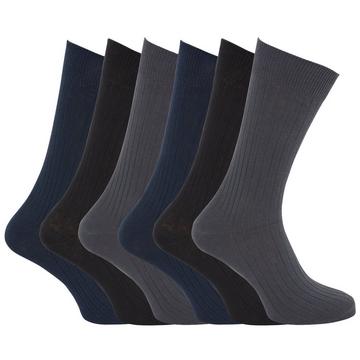 Strümpfe Socken, 100% , gerippt, 6erPack