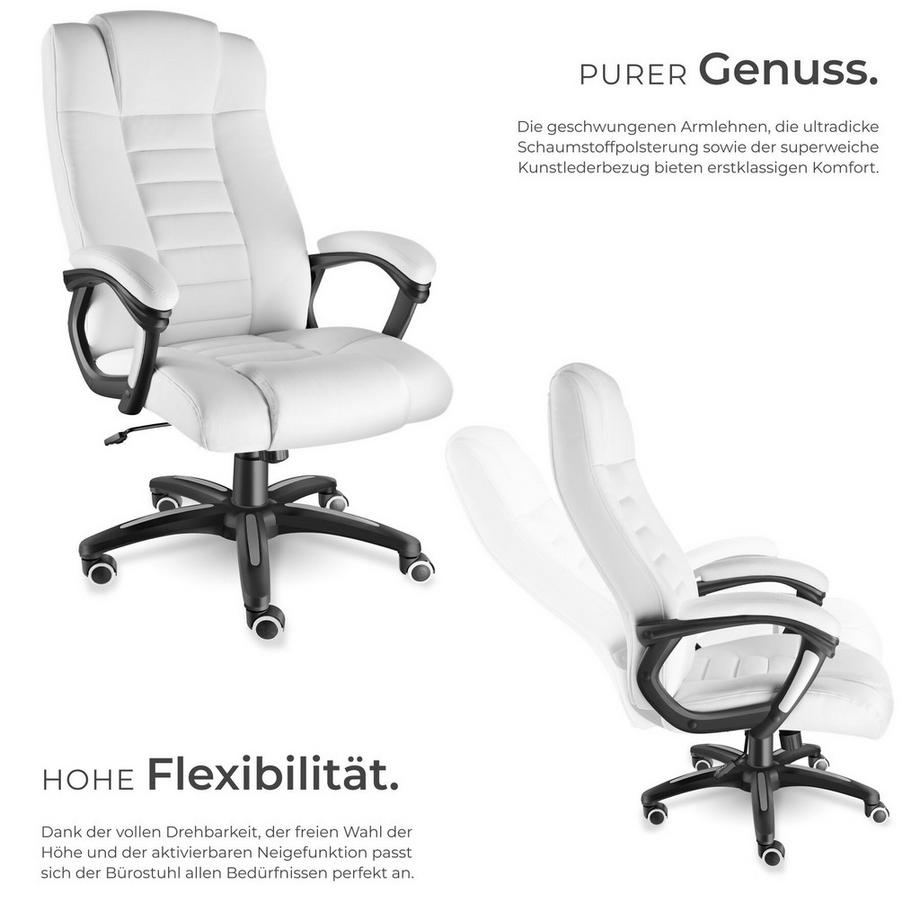 Tectake Bürostuhl MAFZ 360° drehbar und stufenlos höhenverstellbar mit gepolsterten Armlehnen  