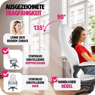 Tectake Fauteuil de direction nuque et assise rembourrées  