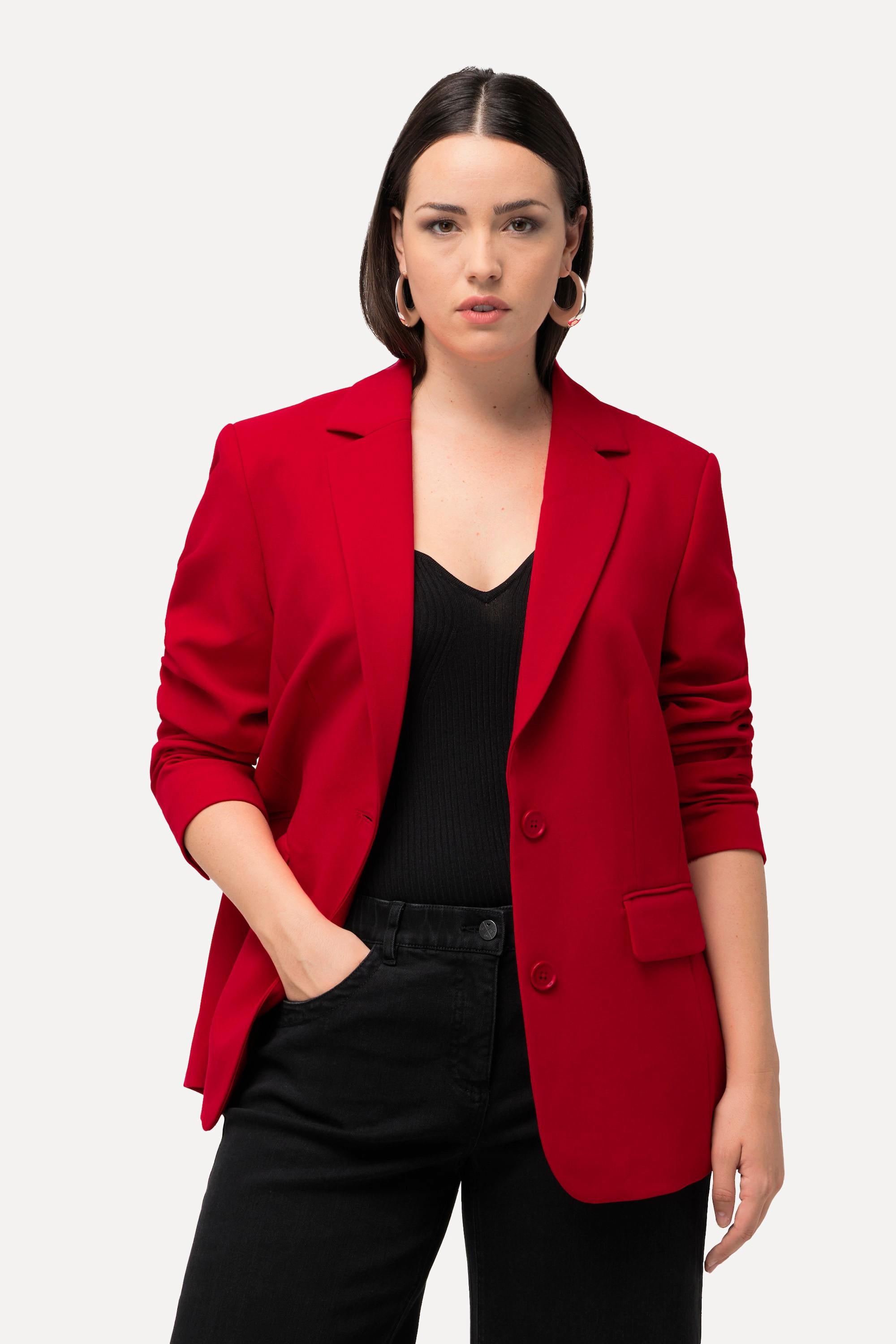 Ulla Popken  Blazer, Oversized, Reverskragen, Polyesterfutter 