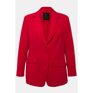 Ulla Popken  Blazer dal taglio oversize con lana, revers e fodera con viscosa 