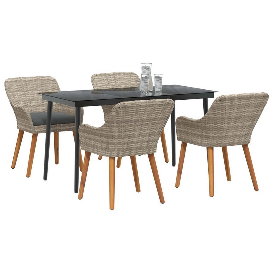 VidaXL Set da Pranzo per Giardino Polyrattan  