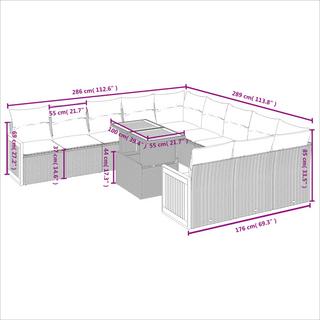 VidaXL set divano da giardino Polirattan  