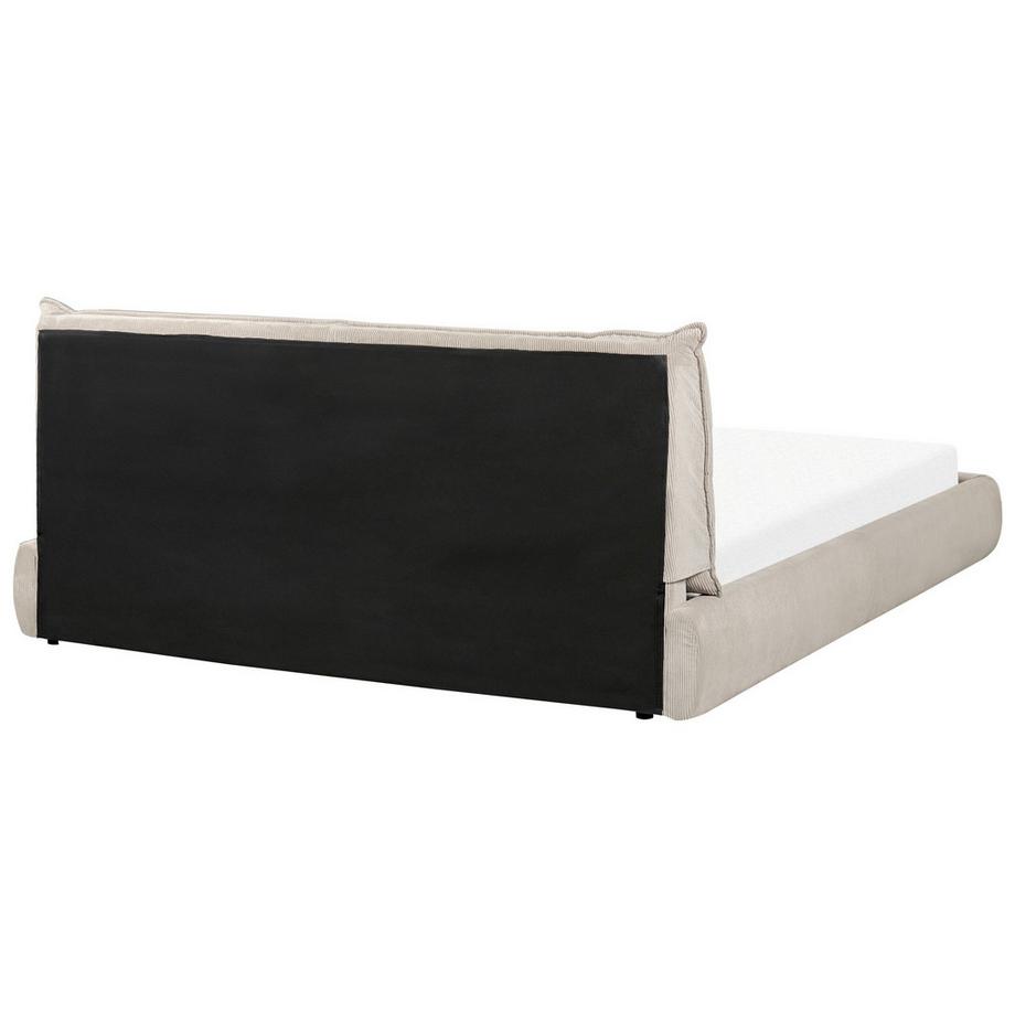 Beliani Lit avec sommier en Velours côtelé Moderne VINAY  