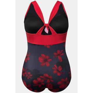 Ulla Popken  Maillot de bain, nœud coulissant, bonnets souples, aspect tour de cou 