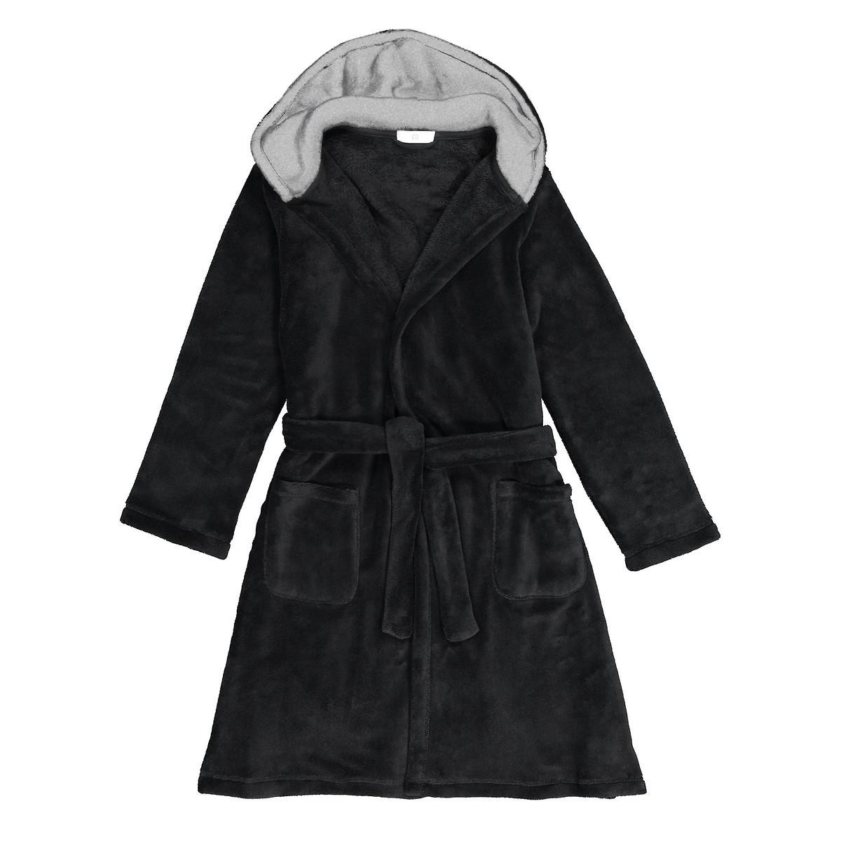 Image of Morgenrock Aus Fleece Mit Kapuze Unisex Schwarz 12A