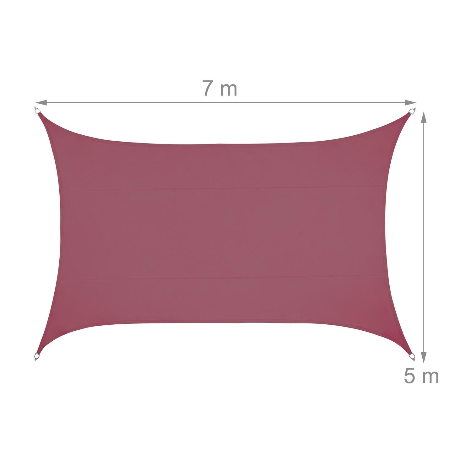 B2X Voile d'ombrage rectangulaire bordeaux  