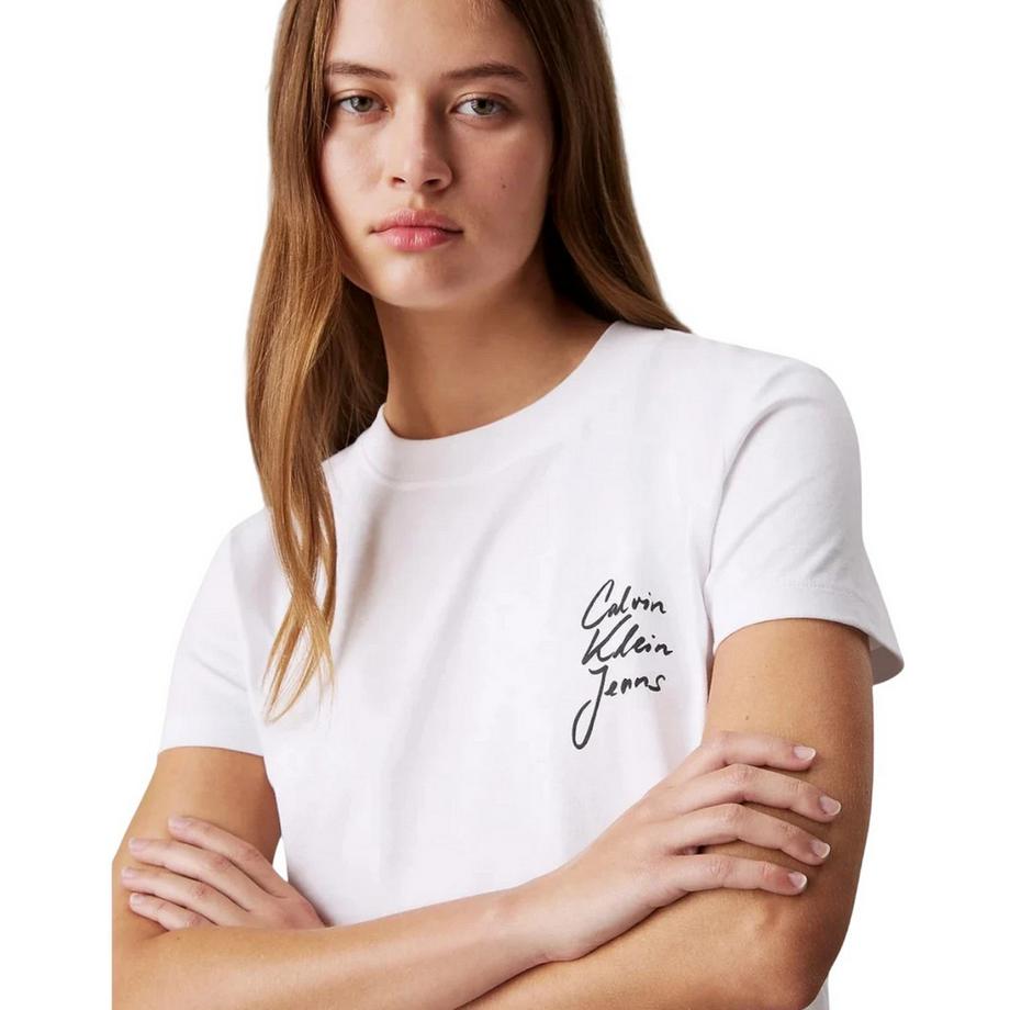 Calvin Klein T-Shirt Court Col Ras-du-Cou Coupe Régulière  