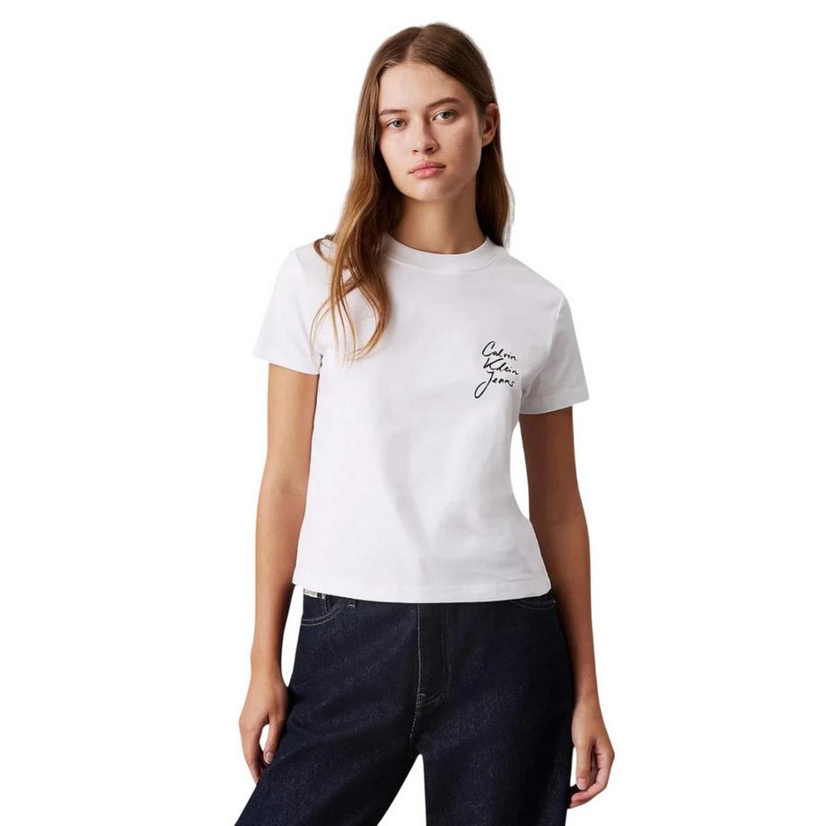 Calvin Klein T-Shirt Court Col Ras-du-Cou Coupe Régulière  