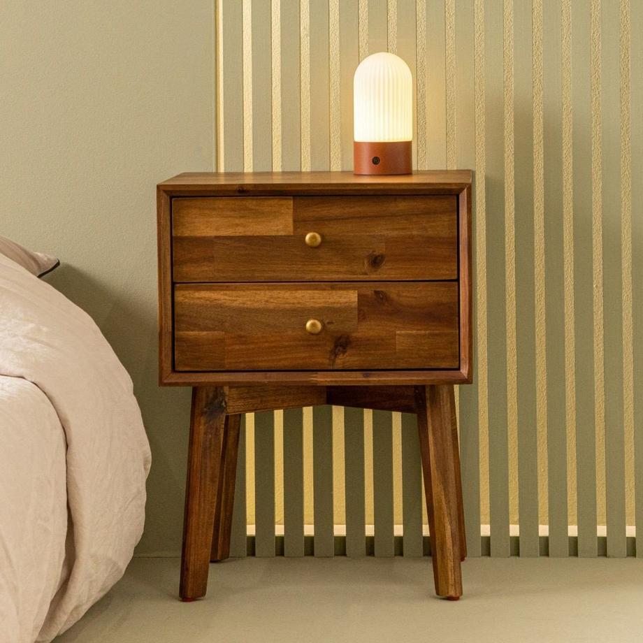 Calicosy Chevet 2 tiroirs en acacia massif L45 cm - PAUL  