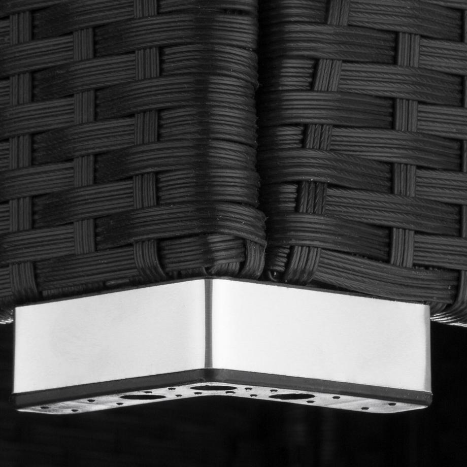 Tectake Lettino doppio in rattan Carbonera Lettino prendisole resistente alle intemperie e ai raggi UV  