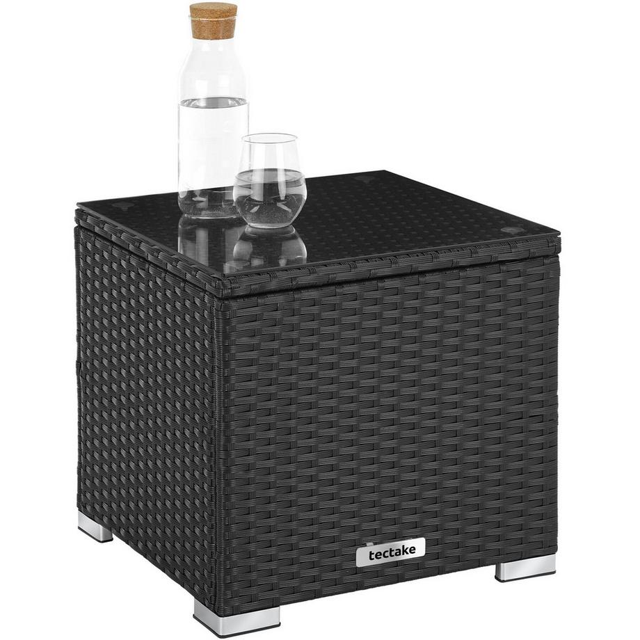 Tectake Lettino doppio in rattan Carbonera Lettino prendisole resistente alle intemperie e ai raggi UV  