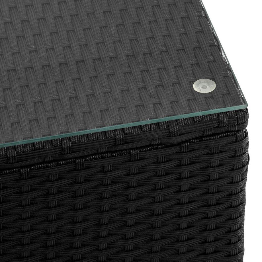 Tectake Lettino doppio in rattan Carbonera Lettino prendisole resistente alle intemperie e ai raggi UV  