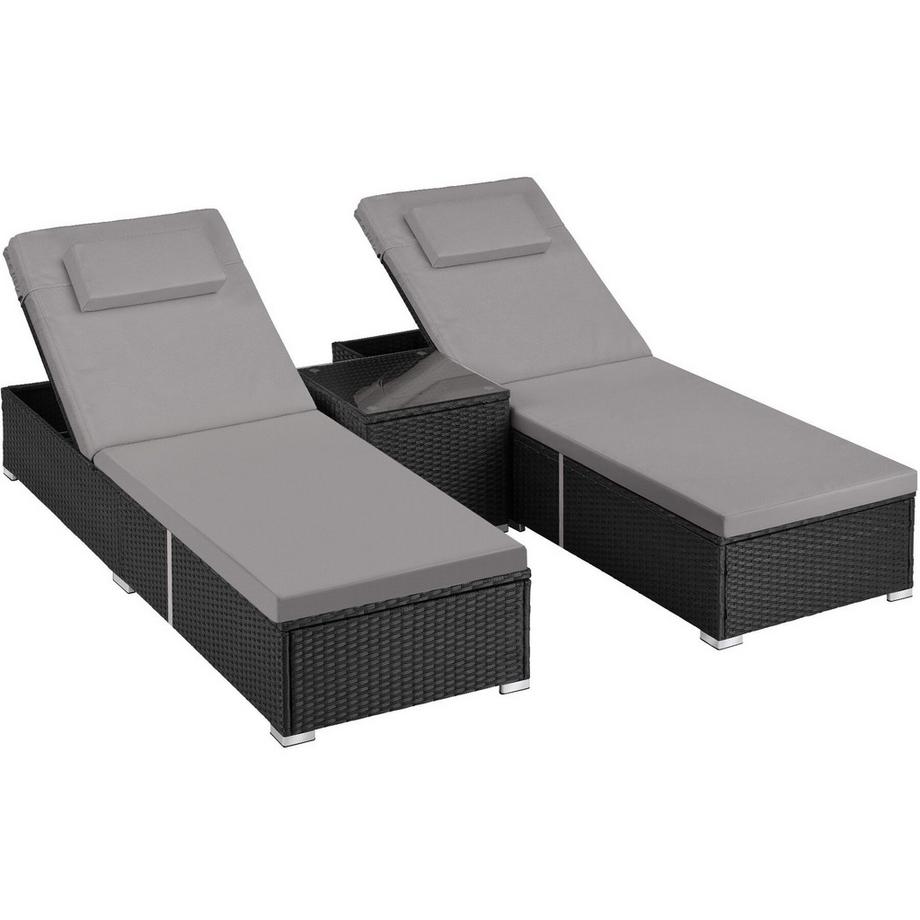 Lettino doppio in rattan Carbonera Lettino prendisole resistente alle intemperie e ai raggi UV