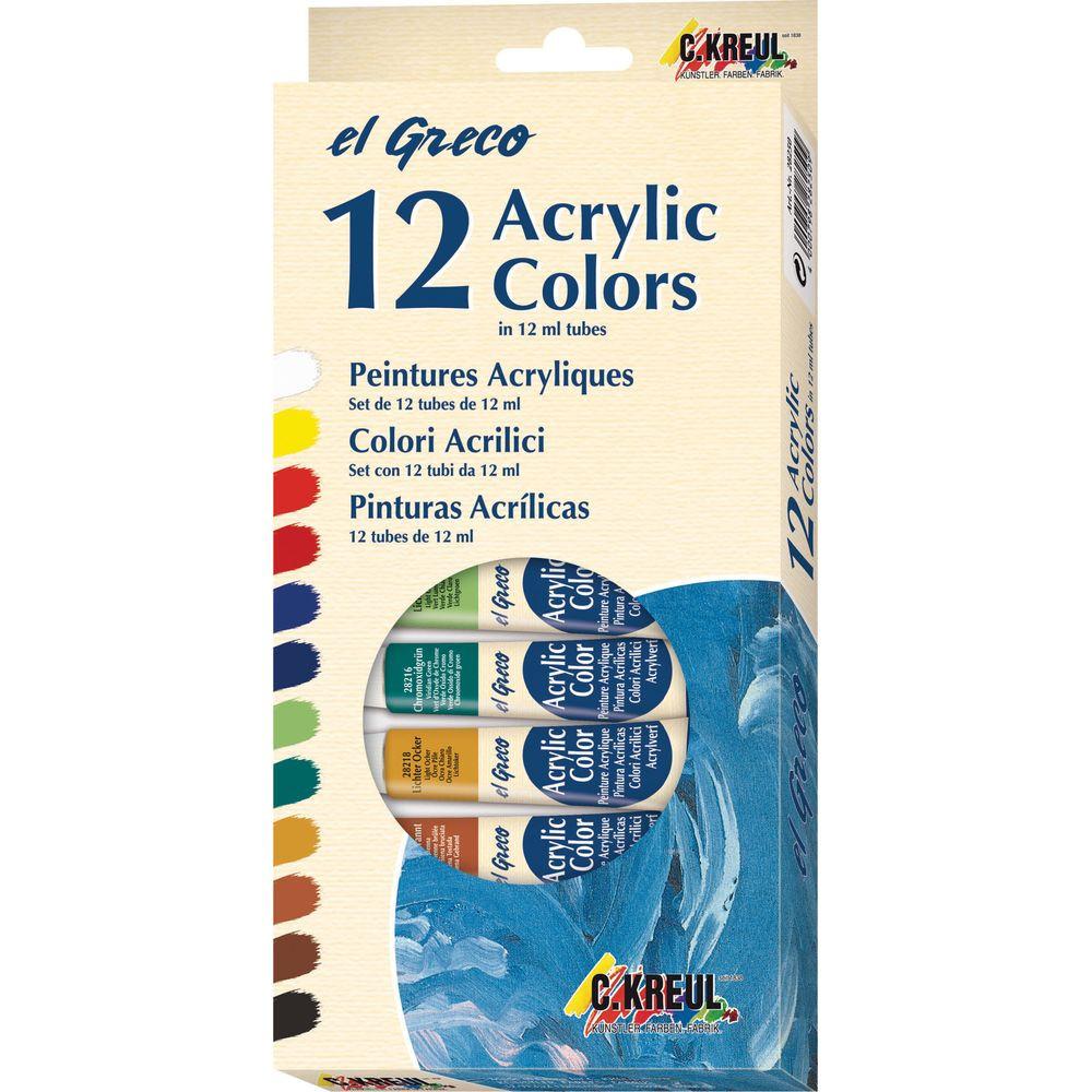 Image of KREUL 28250 Bastel- & Hobby-Farbe Acrylfarbe 12 ml 12 Stück(e) Multicolor