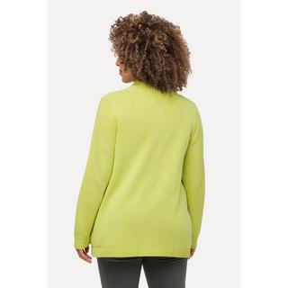 Ulla Popken  Pullover, Strukturstrick, Zopfmuster, Rundhals, Langarm 