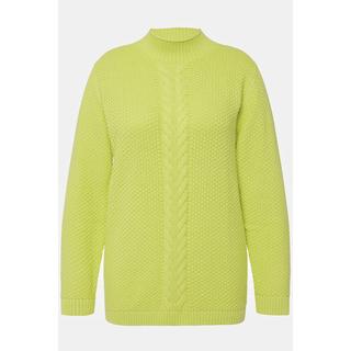 Ulla Popken  Pullover, Strukturstrick, Zopfmuster, Rundhals, Langarm 