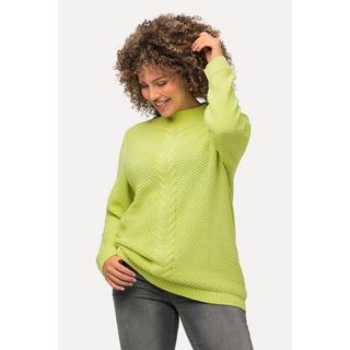 Ulla Popken  Pullover, Strukturstrick, Zopfmuster, Rundhals, Langarm 