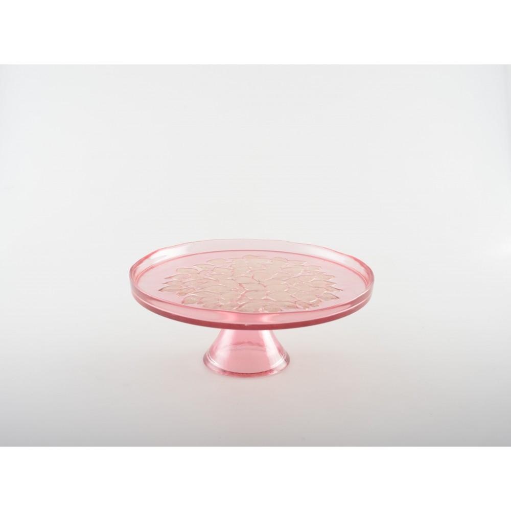 Aulica  PLAT A TARTE SUR PIED FLOWER SAUMON 21CM 