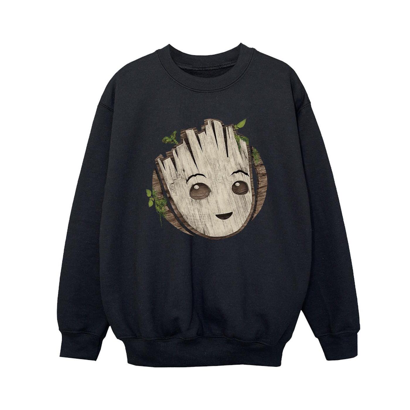 Image of I Am Groot Wooden Head Sweatshirt Jungen Schwarz 128
