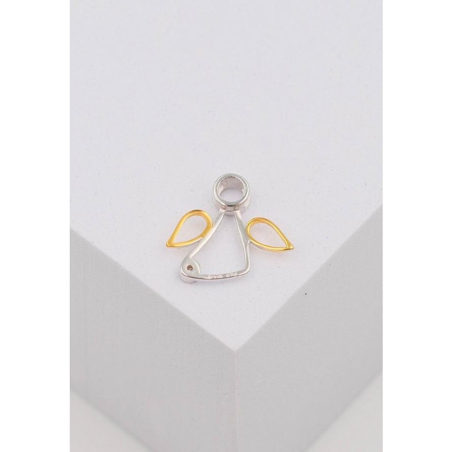 MUAU Schmuck  Engel Anhänger Bicolor Gelb-/Weissgold 750 Diamant 0.0075ct. 13x15mm 