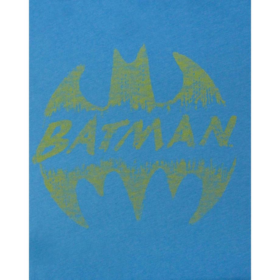 Junk Food Batman Logo Crackle Effekt Regular Fit T-Shirt  