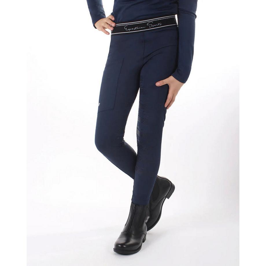 QHP RIDING TIGHTS EDEN FULL GRIP JUNIOR NAVY