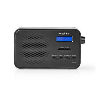 Nedis  Dab + radio | Conception portable | DAB + / FM | 1,3 "| Écran bleu noir | Ström USB à batterie / USB | 3,6 W 